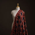Red - Ajrakh Hand Block Print Natural Dyed Modal Silk Fabric 62