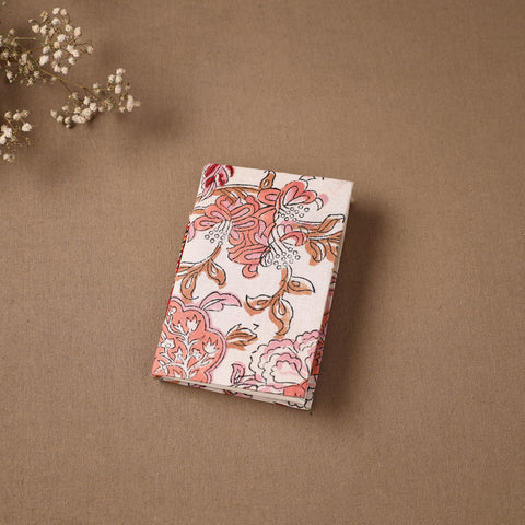 Peach - Handmade Paper Notebook in Floral Cover (5 x 3.5 in) 102