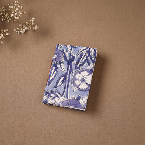 Blue - Handmade Paper Notebook in Floral Cover (5 x 3.5 in) 103