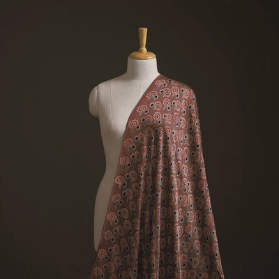 Ajrakh Hand Block Print Natural Dyed Modal Silk Fabric 65