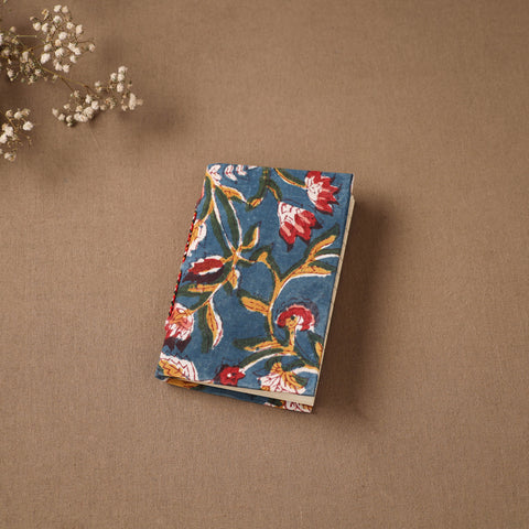 Green - Handmade Paper Notebook in Floral Cover (5 x 3.5 in) 104