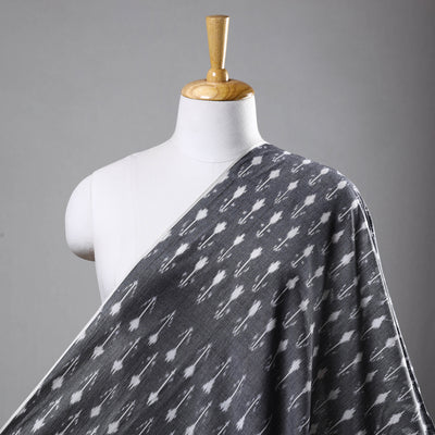 Grey - Mercerised Cotton Pochampally Ikat Fabric 01