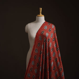 Ajrakh Hand Block Print Natural Dyed Modal Silk Fabric 68