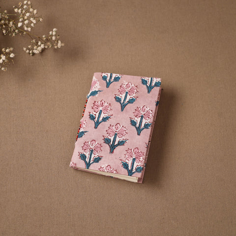 Pink - Handmade Paper Notebook in Floral Cover (5 x 3.5 in) 105