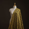 Yellow - Ajrakh Hand Block Print Natural Dyed Modal Silk Fabric 70