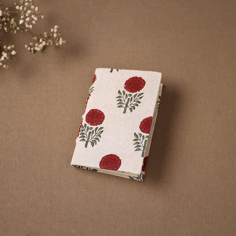 White - Handmade Paper Notebook in Floral Cover (5 x 3.5 in) 106
