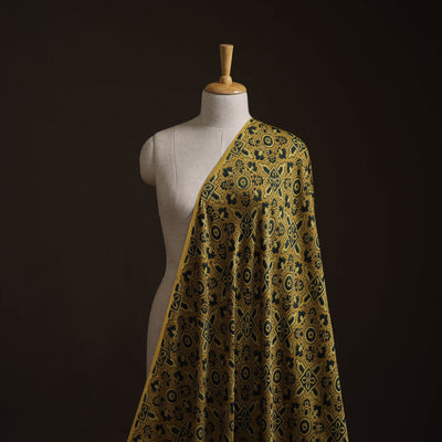 Ajrakh Hand Block Print Natural Dyed Modal Silk Fabric 71