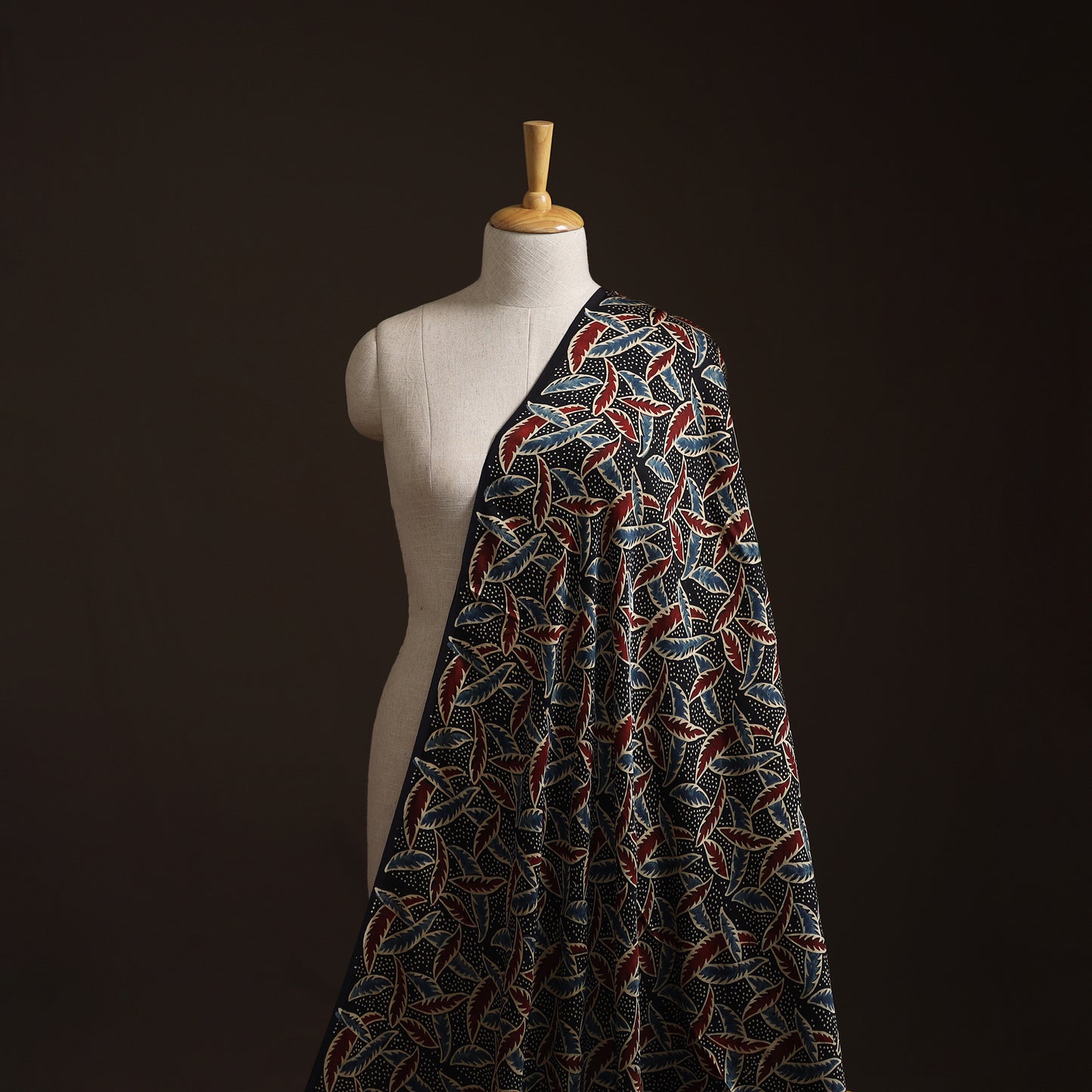 Ajrakh Hand Block Print Natural Dyed Modal Silk Fabric 72