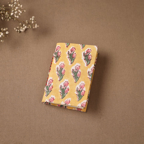 Yellow - Handmade Paper Notebook in Floral Cover (5 x 3.5 in) 108