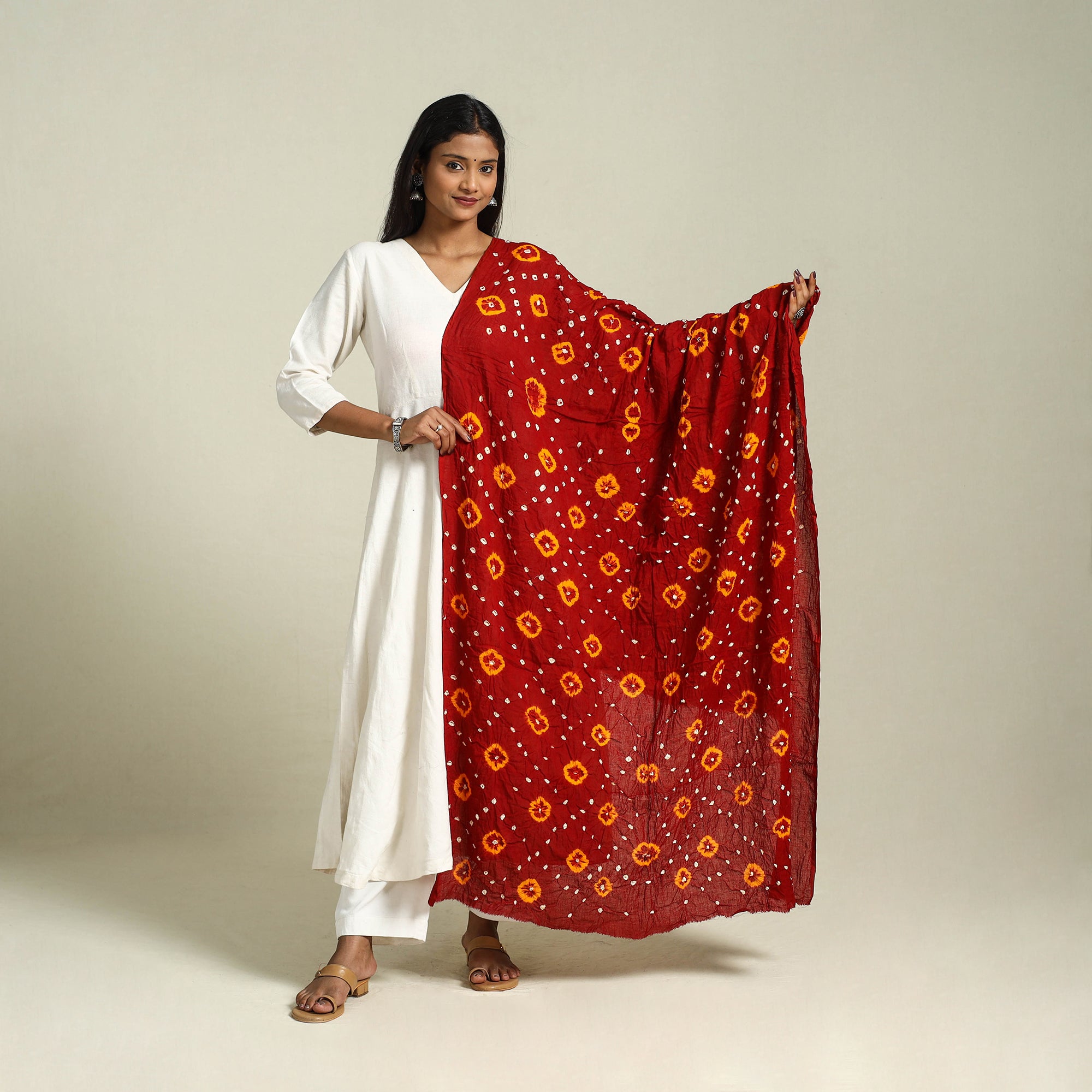 Multicolor - Kutch Tie-Dye Cotton Bandhani Dupatta 21