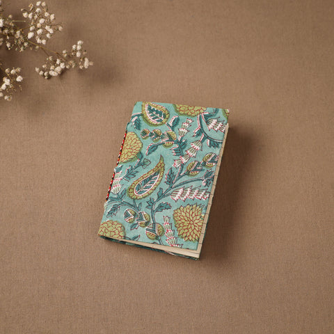 Green - Handmade Paper Notebook in Floral Cover (5 x 3.5 in) 114