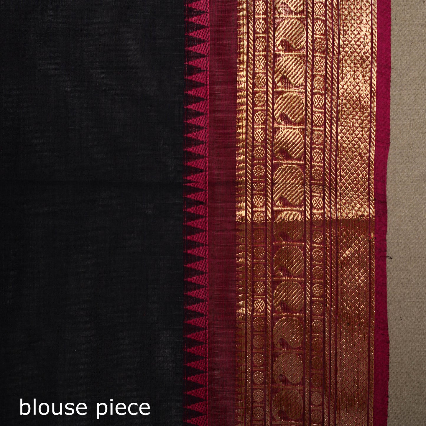 Blue - kandangi buti chettinad cotton saree with border 10