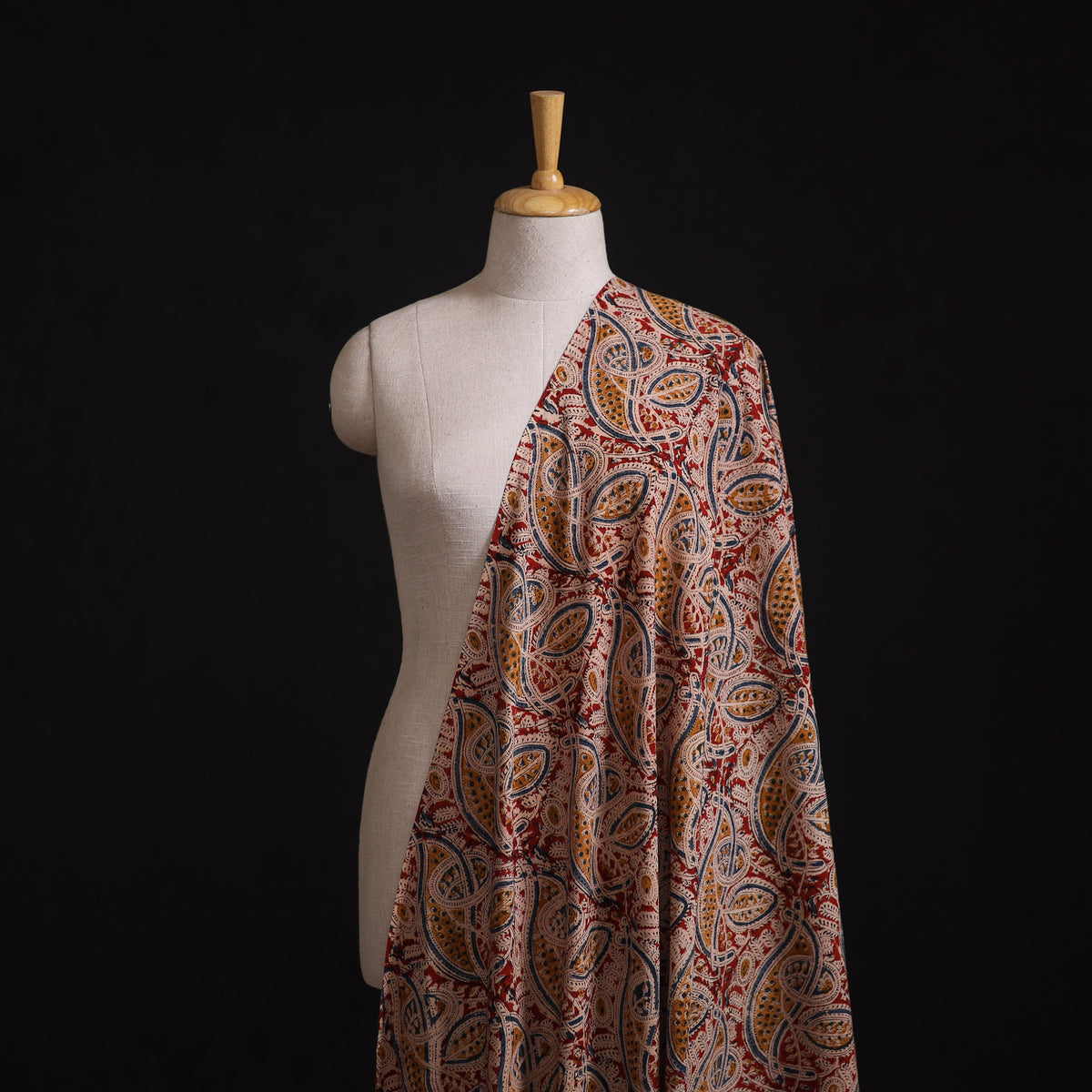 Pedana Hand Block Kalamkari Print Natural Dyed Cotton Fabric 19