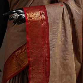 Brown - kandangi buti chettinad cotton saree with border 12