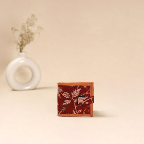 Red - Handcrafted Wallet for Men in Kalamkari Block Printing  01