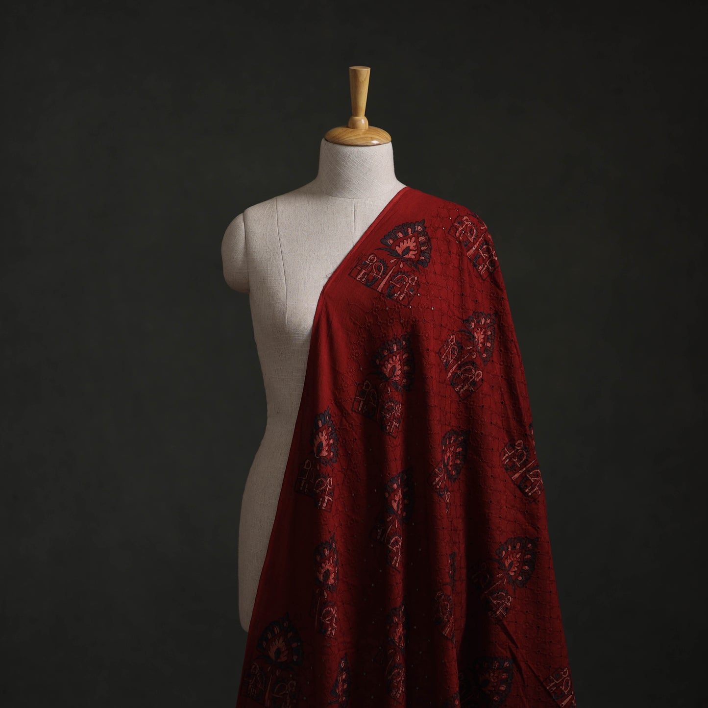 Hakoba Hand Block Ajrakh Print Natural Dyed Cotton Fabric 20