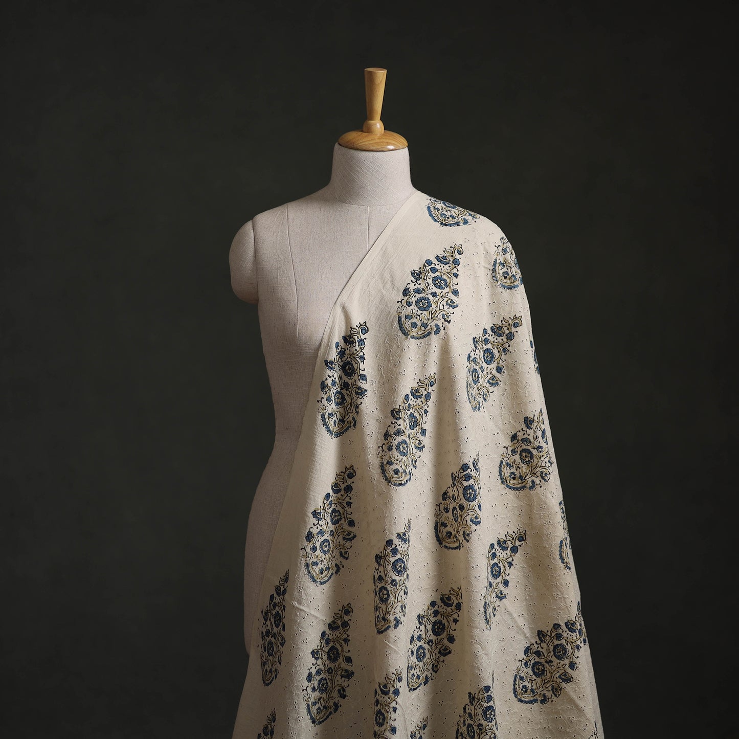 Hakoba Hand Block Ajrakh Print Natural Dyed Cotton Fabric 24