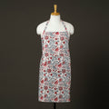  White Sanganeri Block Print Cotton Apron with Pocket