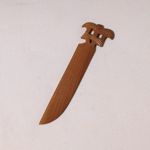  Hand Carved Loquat Wood Paper Cutter 