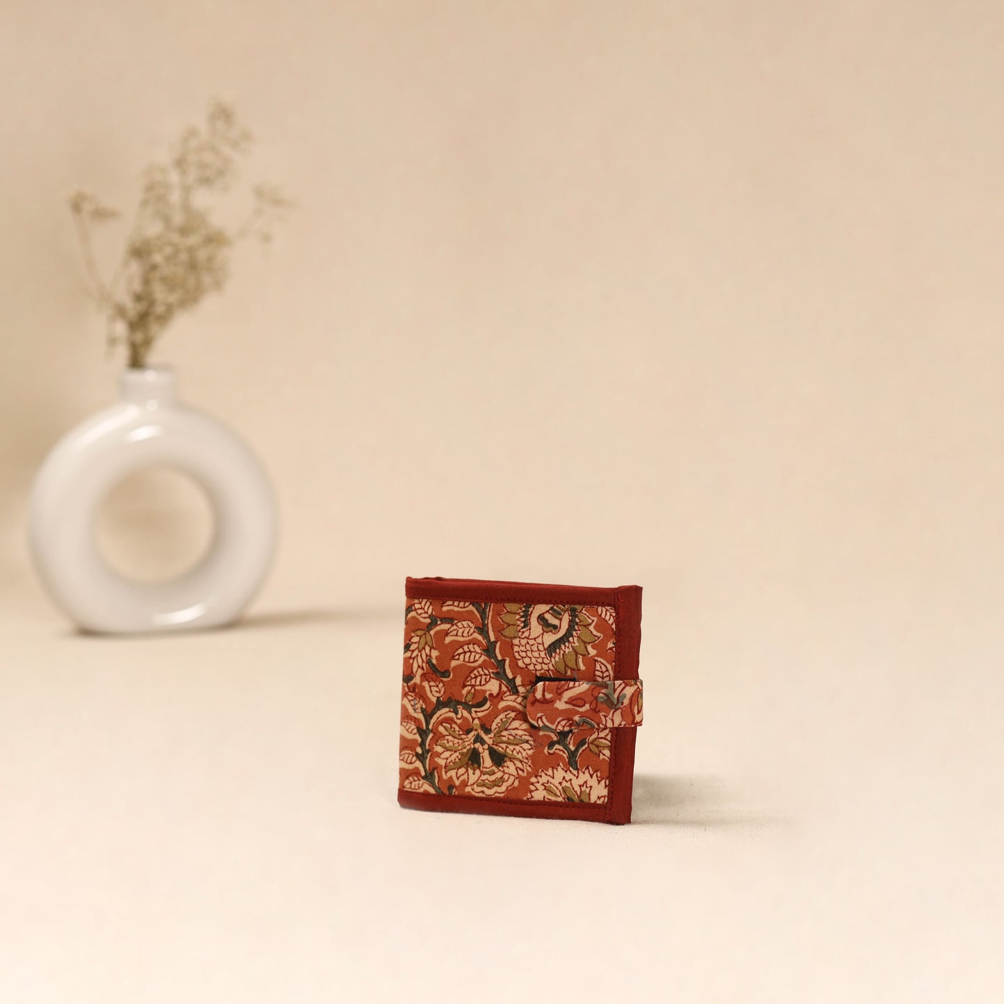 Handcrafted Wallet for Men in Kalamkari Block Printing  09
