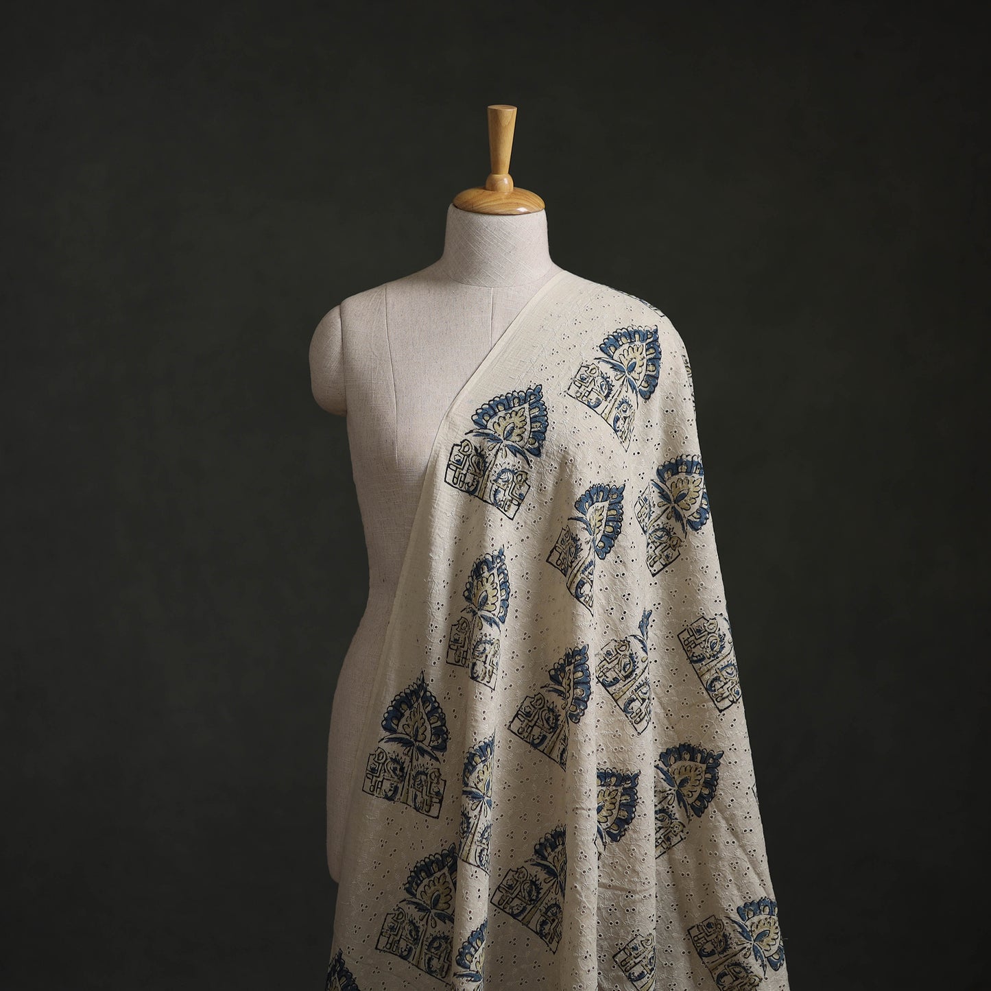 Hakoba Hand Block Ajrakh Print Natural Dyed Cotton Fabric 31