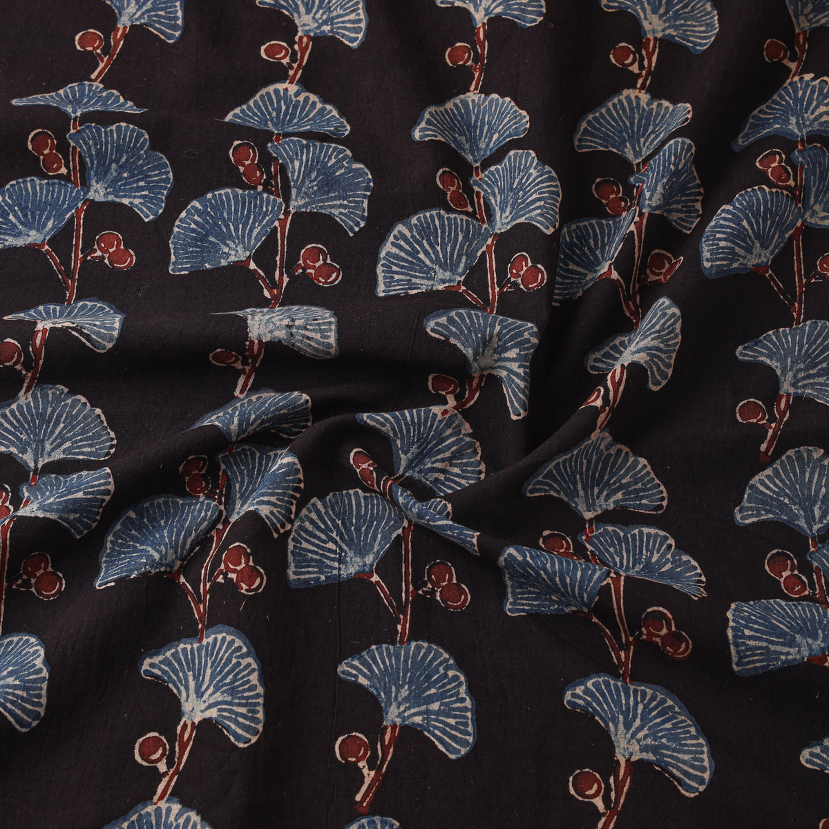 Ajrakh Block Print Cotton Natural Dyed Fabric from Kutch 04