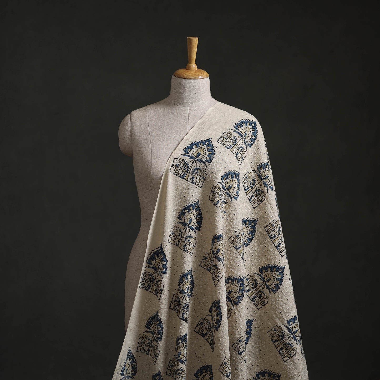Hakoba Hand Block Ajrakh Print Natural Dyed Cotton Fabric 32