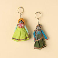 Rajasthani Puppet Couple Handmade Keychains (Set of 2)