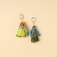 Rajasthani Puppet Couple Handmade Keychains (Set of 2)