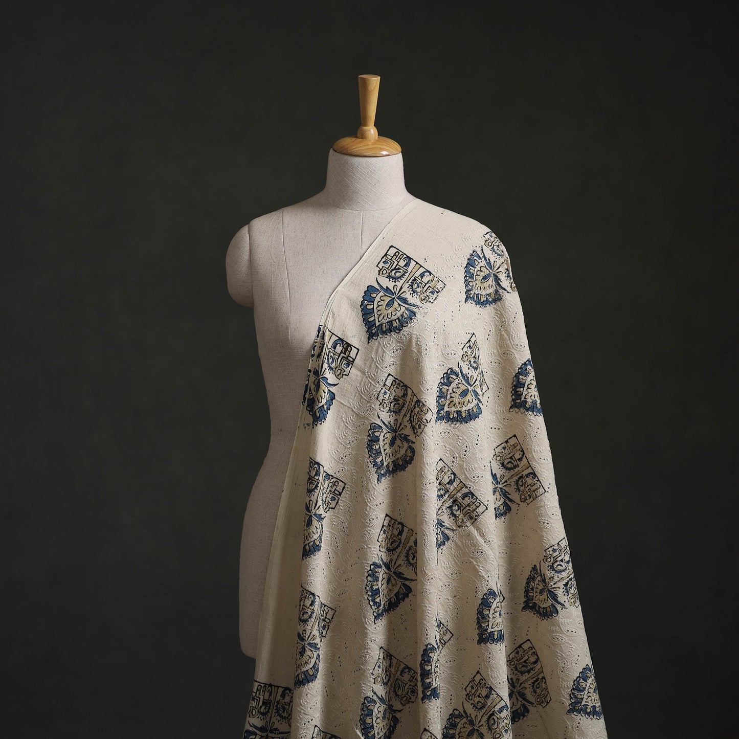 Hakoba Hand Block Ajrakh Print Natural Dyed Cotton Fabric 34