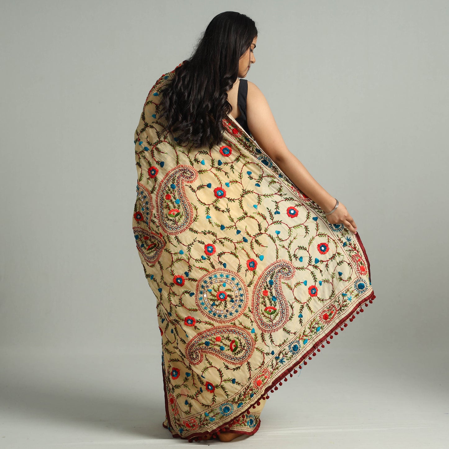 Phulkari Embroidery Saree