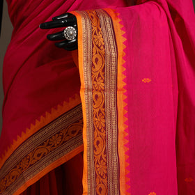 Pink - kandangi buti chettinad cotton saree with border 16