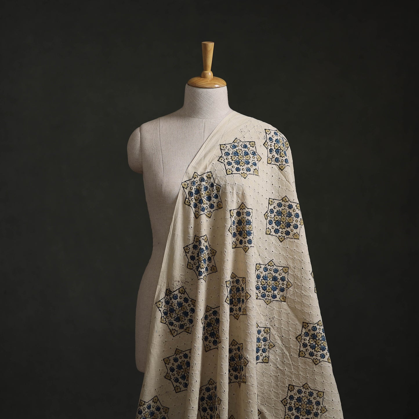 Hakoba Hand Block Ajrakh Print Natural Dyed Cotton Fabric 41