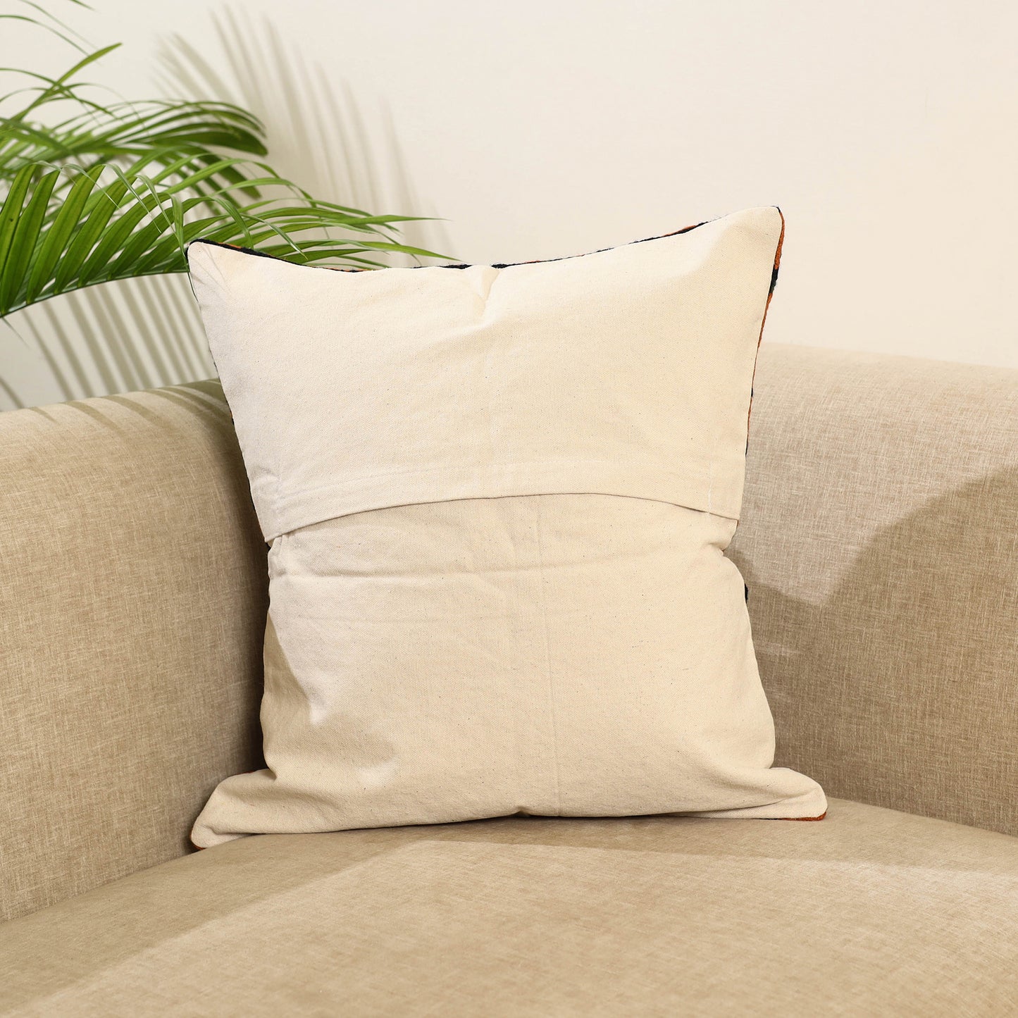 Multicolor Wool Thread Crewel Embroidery Cushion Cover