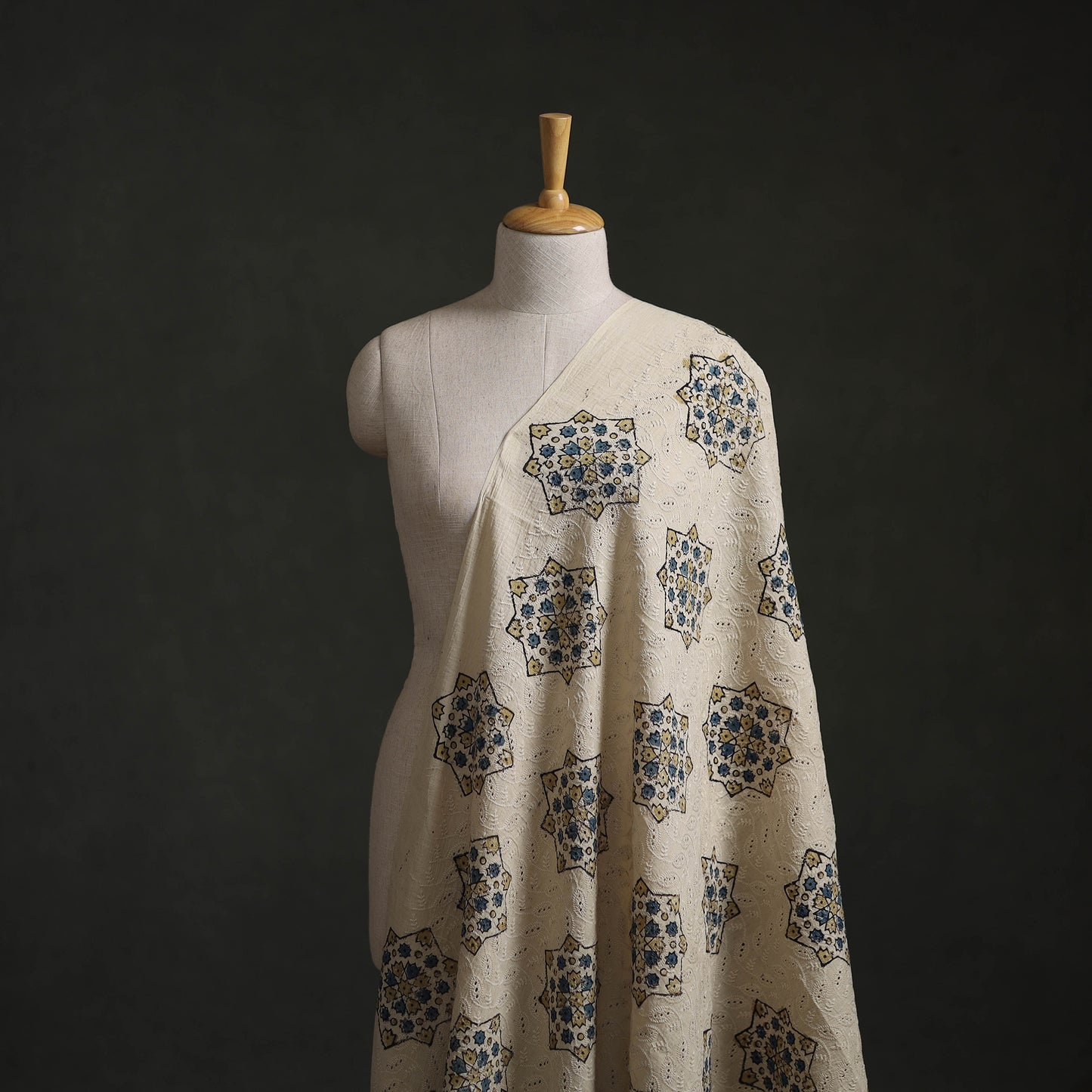 Hakoba Hand Block Ajrakh Print Natural Dyed Cotton Fabric 44