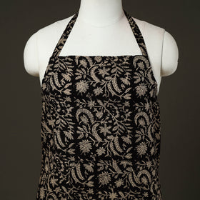 Black Bagru Block Print Cotton Apron with Pocket 