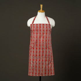 Peach - sanganeri cotton apron with pocket 09 - handcrafted