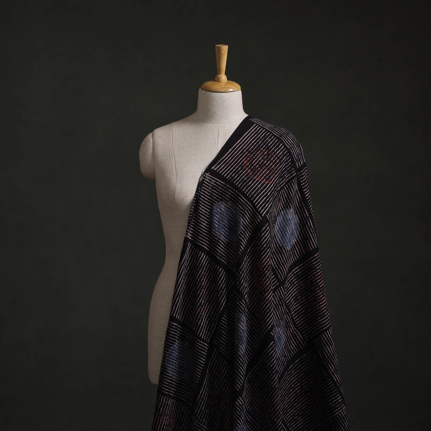 Hakoba Hand Block Ajrakh Print Natural Dyed Cotton Fabric 47