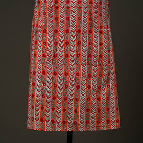 Peach - sanganeri cotton apron with pocket 09 - handcrafted