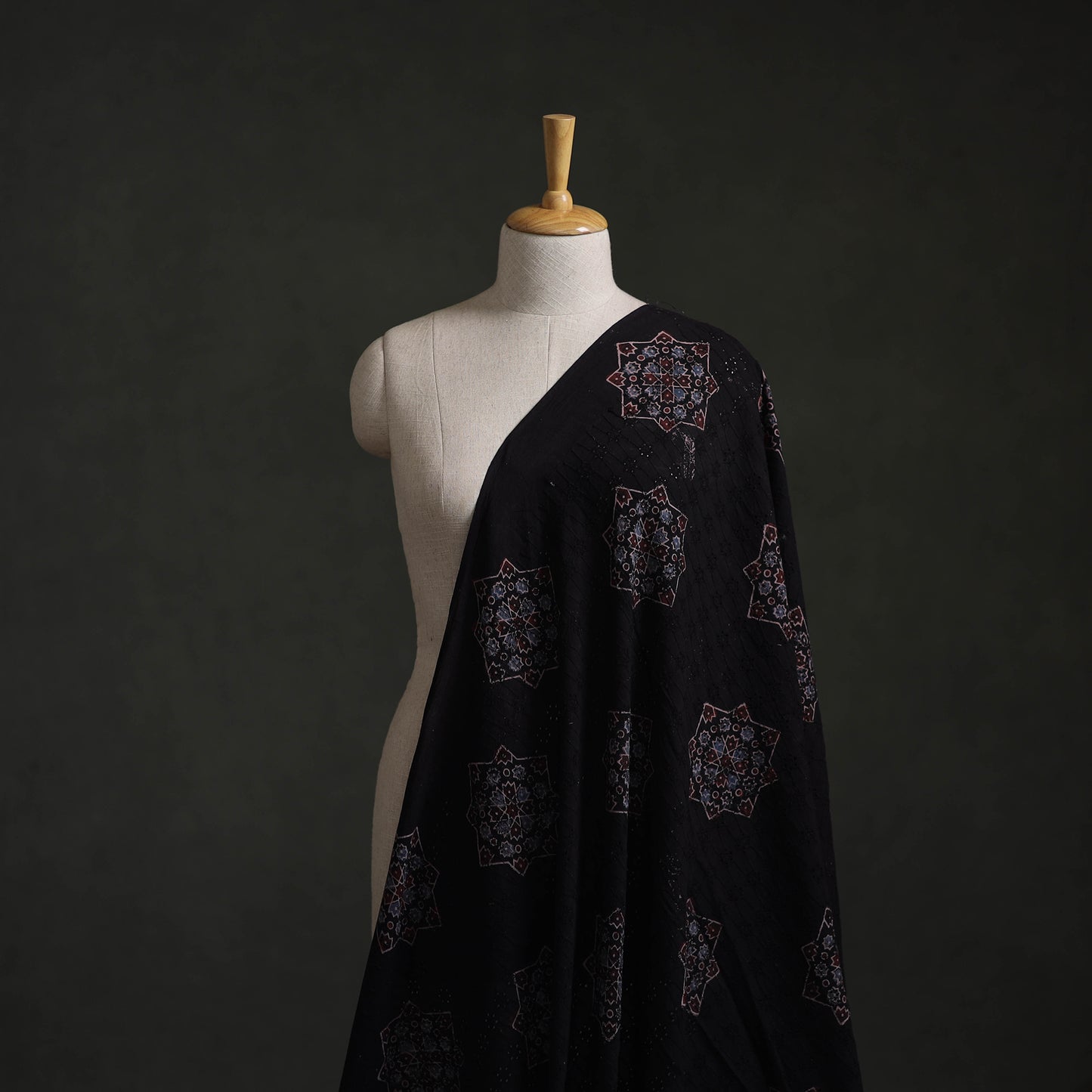 Hakoba Hand Block Ajrakh Print Natural Dyed Cotton Fabric 48