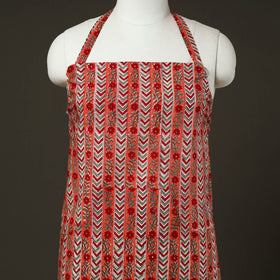 Peach - sanganeri cotton apron with pocket 09 - handcrafted