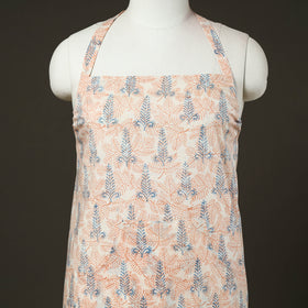 Beige - sanganeri cotton apron with pocket 10 - handcrafted