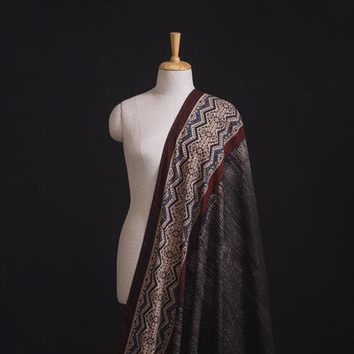 Ajrakh Brush Design Natural Dyed Cotton Block Print Fabric 05
