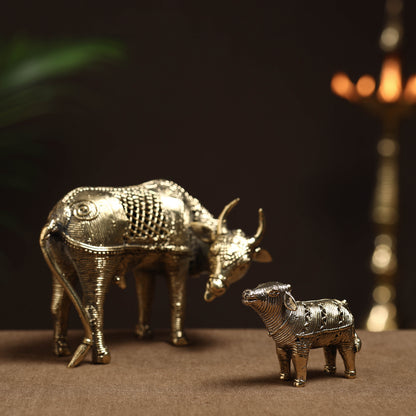 Cow & Calf - Tribal Odisha Dokra Handmade Decor Item