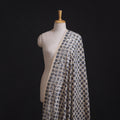 Ajrakh Block Print Natural Dyed Fabric with Embroidered Border 07