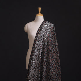 Ajrakh Block Print Natural Dyed Fabric with Embroidered Border 09