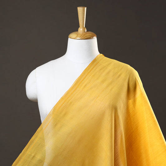 Yellow - Mangalagiri Plain Handloom Cotton Fabric