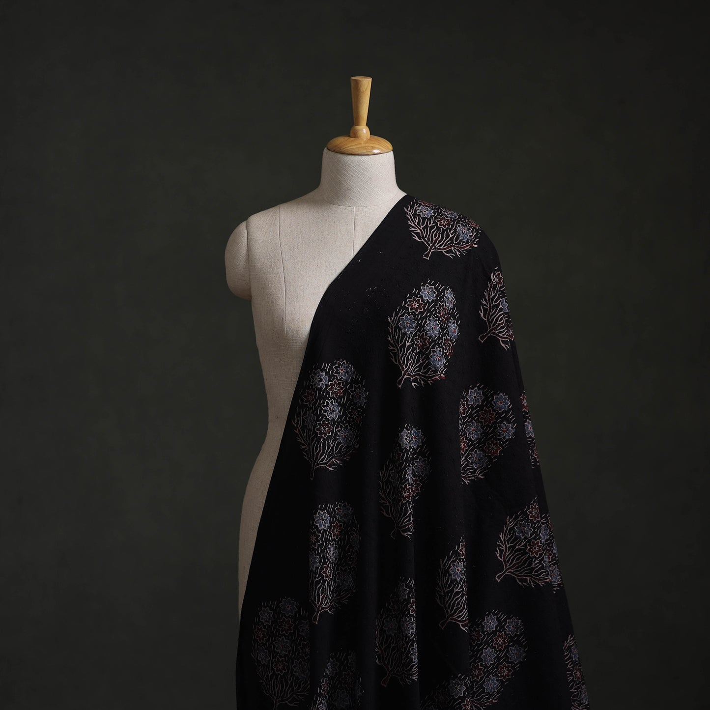 Hakoba Hand Block Ajrakh Print Natural Dyed Cotton Fabric 54