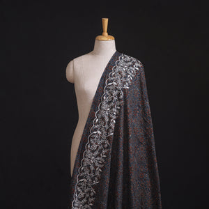Ajrakh Block Print Natural Dyed Fabric with Embroidered Border 10