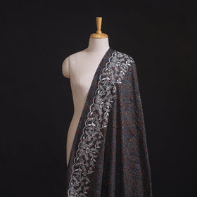 Ajrakh Block Print Natural Dyed Fabric with Embroidered Border 10